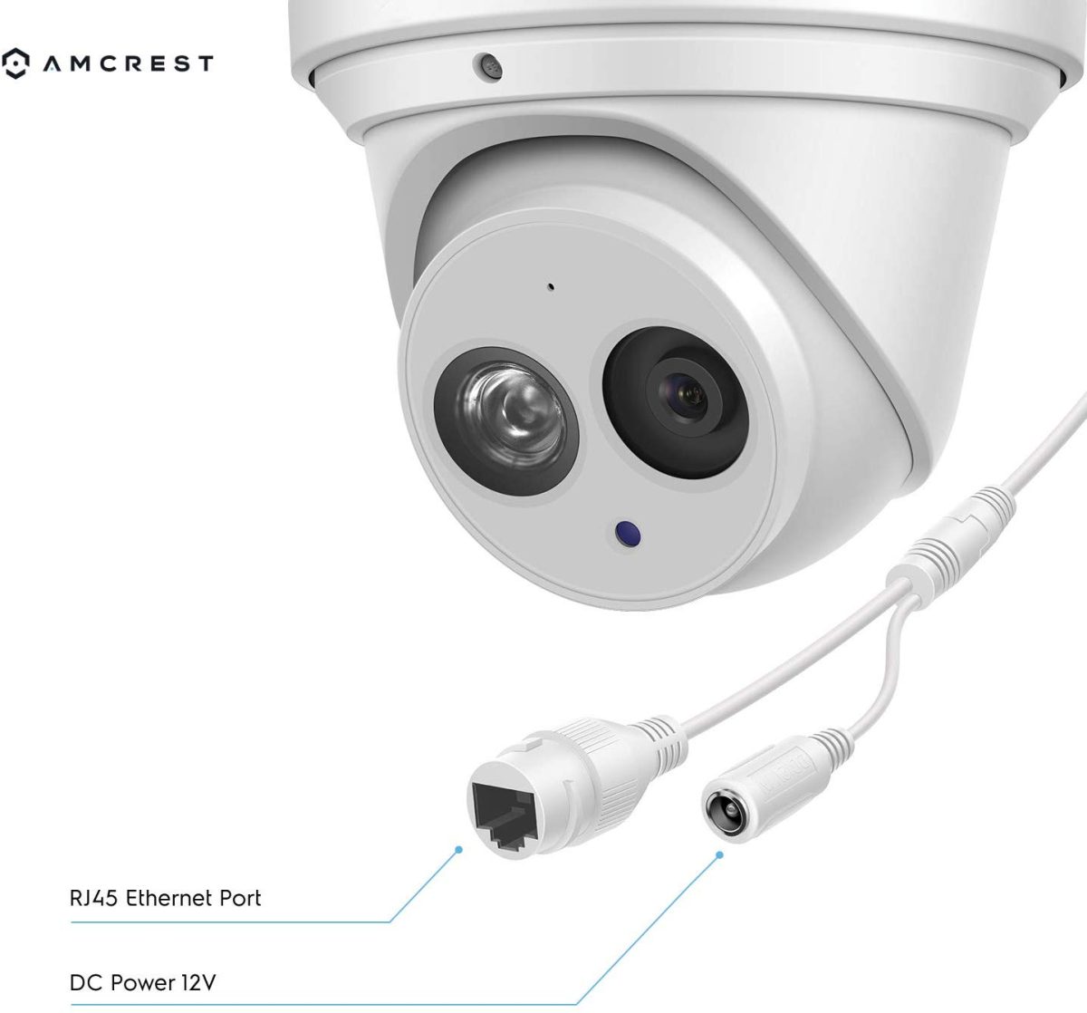 Amcrest 4K (8MP) Outdoor IP Camera 2.8mm/4mm (white/black, POE, microphone, weatherproof, micro