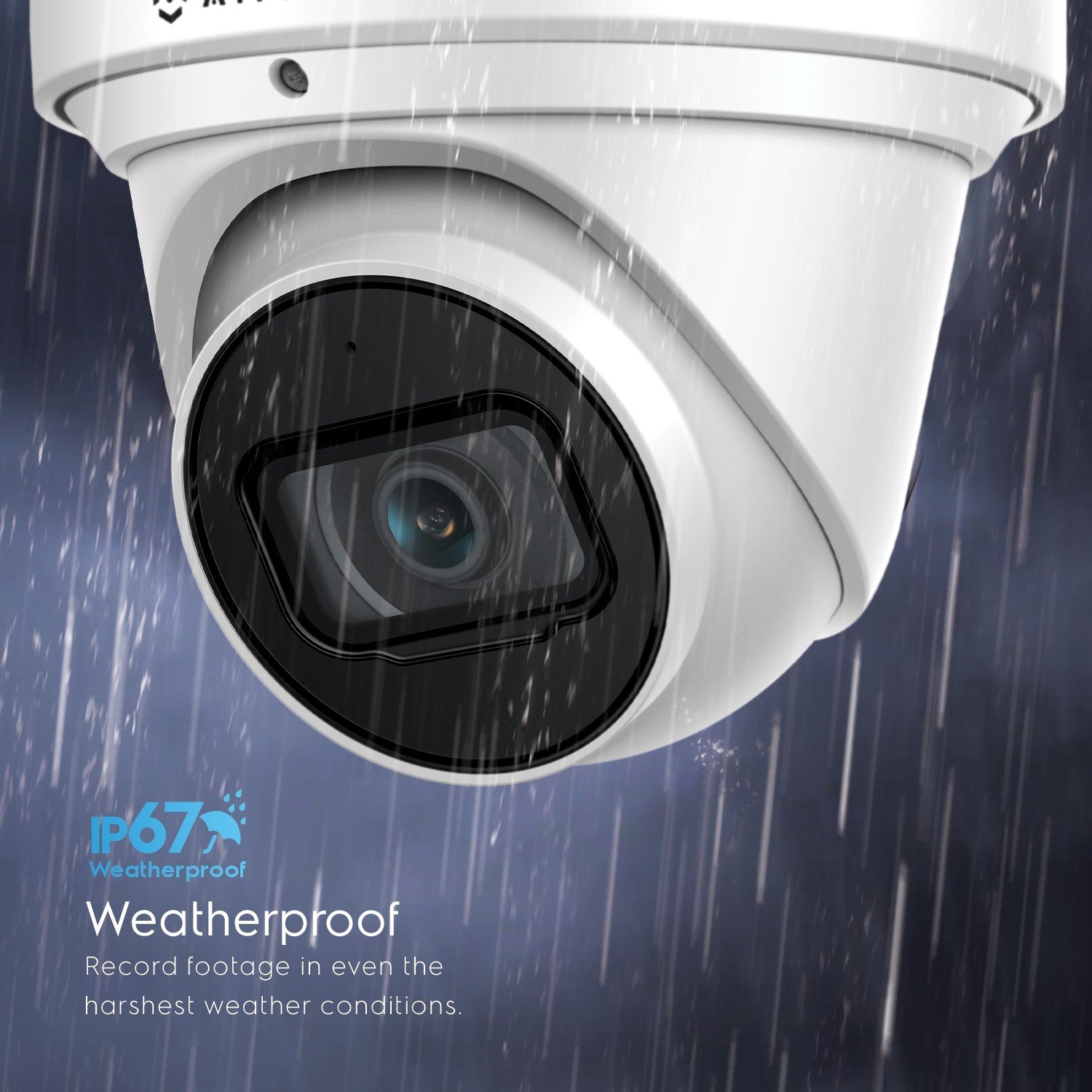 Amcrest UltraHD 4K (8MP) Outdoor Security IP Turret PoE Camera, 3840x2160,  98ft NightVision, 2.8mm Lens, IP67 Weatherproof, MicroSD Recording (256GB),  